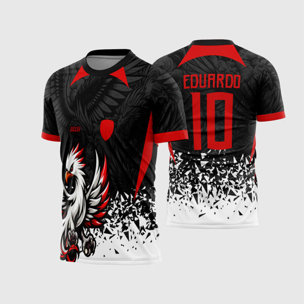 Arte Vetor Template Camisa Interclasse Mascote Fenix Branca Vermelha Preta Efeito Estilhacado 2026 Oficial para Sublimacao CorelDRAW