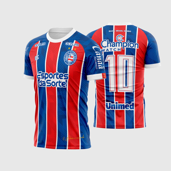 Arte Vetor Template Camisa Bahia Reserva Away 2 Listrada Tricolor 2023 2024 Oficial para Sublimação