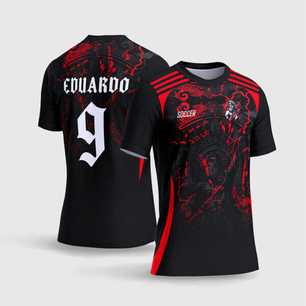 Arte Vetor Template Camisa Interclasse Jogos Escolares Time Zeus Deus Grego Mitologia Raios Vermelho Fundo Preto Sublimacao CorelDRAW