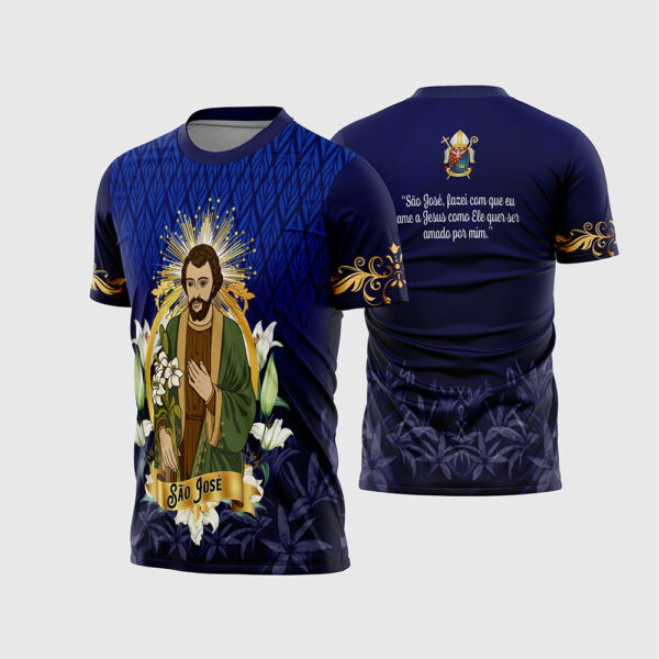 Arte Vetor Religiosa Catolica Sao Jose com Menino Jesus e Lirio para Camisa Sublimacao CorelDRAW CDR
