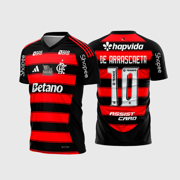 Arte Vetor Template Camisa Flamengo Titular 2025 2026 Rubro Negra Patrocinador Betano BRB Shopee Sublimacao CorelDRAW