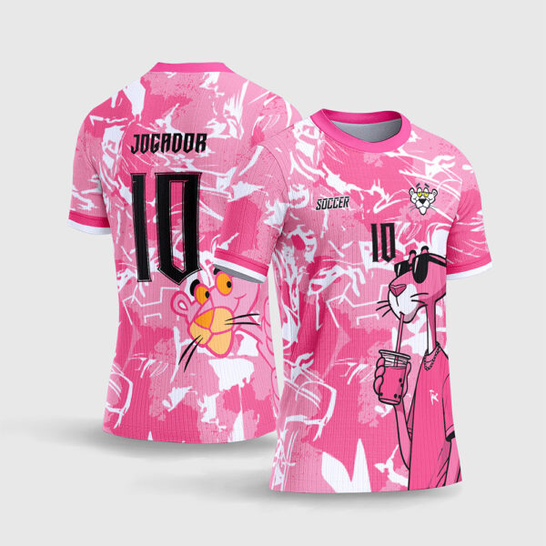 Arte Vetor Template Camisa Interclasse Jogos Escolares Time Pantera Cor de Rosa Camuflado Pink Streetwear Sublimacao CorelDRAW