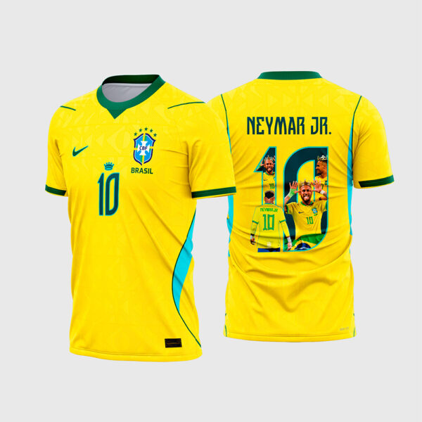 Arte Camisa Brasil Titular 2026-28 Neymar 10 Amarela