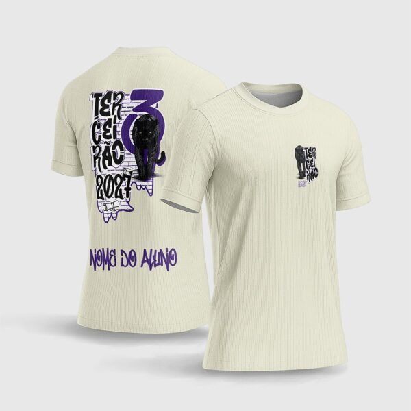 Arte Estampa Camisa Terceirão Pantera Negra Bege